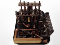 A collection of pipes on racks