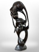 An African carved hardwood sculpture,