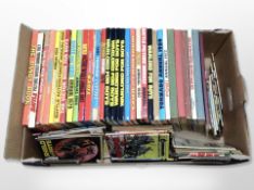 A box of vintage boy's annuals, War Lord, Victor, The Dandy,