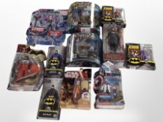 Eleven Hasbro, Mattel and other figures including Star Wars, Marvel,