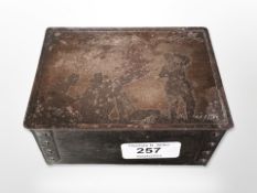 A trench art cigarette box,