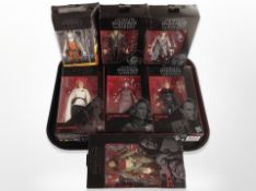 Seven Hasbro Star Wars The Black Series figures,