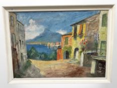 Danish school : Villa by a lake, oil on canvas,