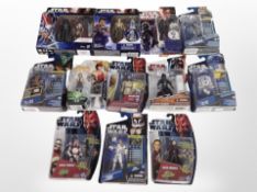 Twelve Hasbro Star Wars figures including The Clone Wars,