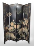 A contemporary Oriental four fold screen,