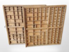 Two printer's type trays,