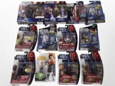Twelve Hasbro Star Wars figures including The Clone Wars,