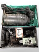 Two crates of stage light, Prinz projector,