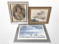 After David Shepherd : Storm over Amboseli, colour print,