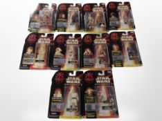 Ten Hasbro Star Wars Episode I figures,