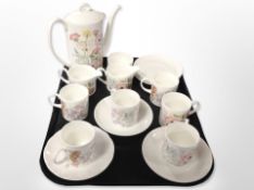 Sixteen pieces of Wedgwood Meadow Sweet coffee china