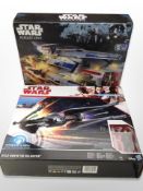Two Hasbro Disney Star Wars figures - Rebel U-Wing Fighter and Kylo Ren's Tie Silencer,