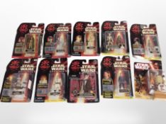 Nine Hasbro Star Wars Episode I figures,