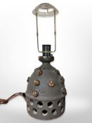 A 1970's Scandinavian studio pottery lamp base,