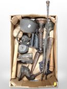 Two boxes of ethnographic carvings, treen,