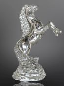A Waterford Crystal rearing horse, boxed, height 23.