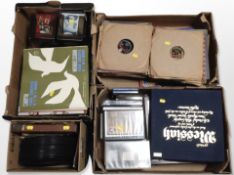 Four boxes of 78's, LP records,