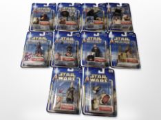 10 Hasbro Star Wars figures, boxed.