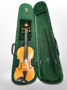 A violin with two-piece 14