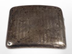 A silver cigarette case, Birmingham marks. CONDITION REPORT: 150.2g.