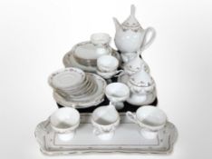 Approximately 31 pieces of Bavarian floral-decorated tea china.