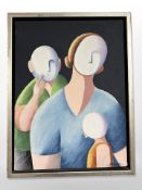 J Hordal : Family portrait, oil on canvas, 30cm x 40cm.