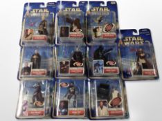 10 Hasbro Star Wars figures, boxed.