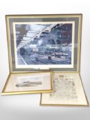 After Terence Cuneo (1907-1996) : Snowhill Station, reproduction in colours, from an edition of 850,