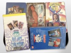 A group of trading cards including All My Children, Decision '92, Portfolio's Secret,