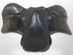 A leather saddle.