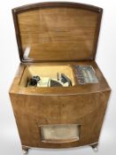 A mid 20th century Pye walnut cased record player,