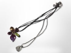 Two Swarovski necklaces.