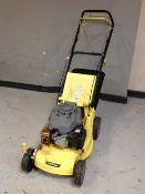 A Challenge petrol lawn mower.