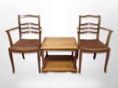 A contemporary lamp table,