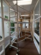 An aluminium mobile Scaffold tower (virtually un-used)