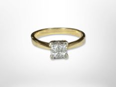 An 18ct gold diamond set ring, size M CONDITION REPORT: 3.