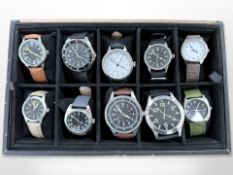 A collection of ten military style watches (10)