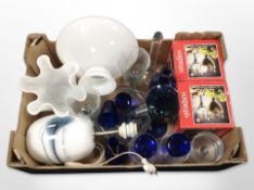 A group of Scandinavian glass ware including Royal Copenhagen Sakura lamp base,