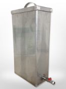 A commercial stainless steel water dispenser, height 60cm.