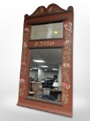 A Scandinavian painted pier glass mirror,