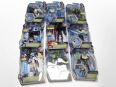 Nine Mattel Max Steel figures, boxed.