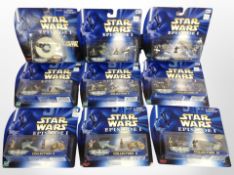 Nine Micro Machines Star Wars Episode I models, boxed.