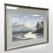 Monica Barry (Contemporary) : Derwentwater, watercolour,