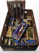 Diecast cars including Matchbox and Lledo, together with a Lima four-part locomotive boxed set.