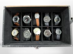 A collection of ten military style watches (10)