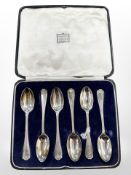 A set of six silver teaspoons, London 1927. CONDITION REPORT: 69.5g.