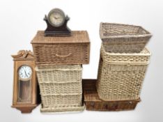 Six various wicker baskets,