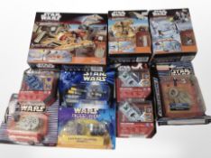 10 Hasbro Star Wars Micro Machines and Spin Master figures, all boxed.