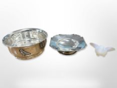 A silver bowl, Birmingham marks rubbed,