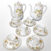 A 14-piece Crown Staffordshire coffee service.